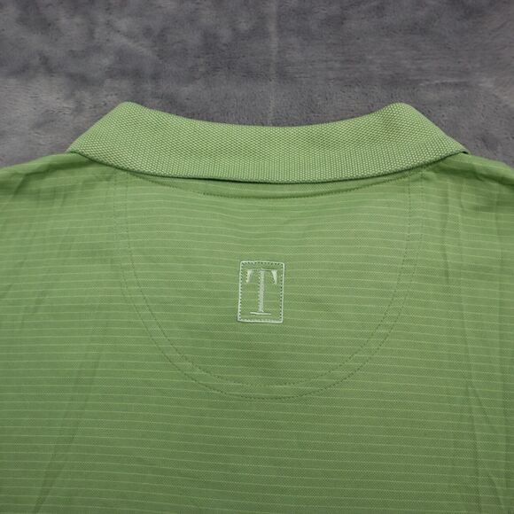 Tehama Shirt Mens L Green Polo Hangem dry Moisture Management Golf Cotton Blend - Picture 14 of 16